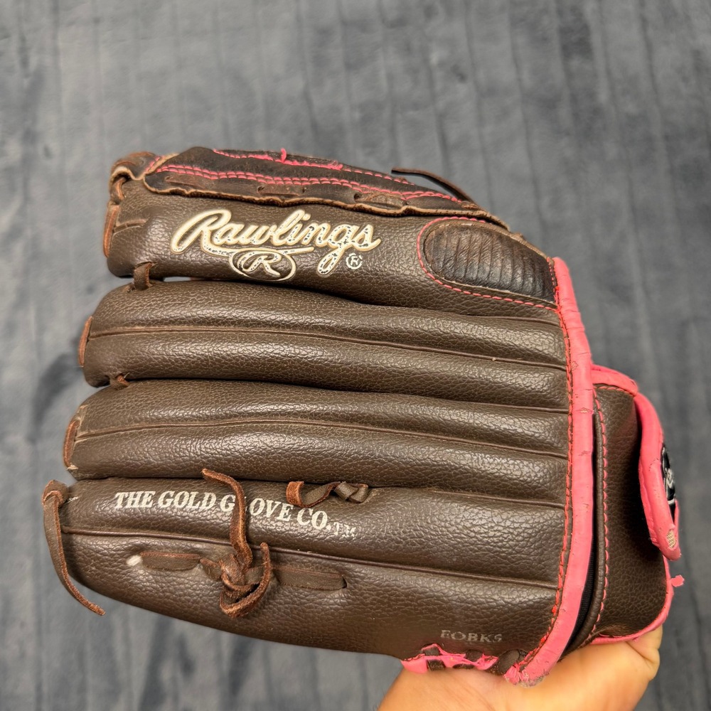 Rawlings WFP120 Fastpitch Softball Glove 12 Inch Brown Pink Basket Web RH Throw